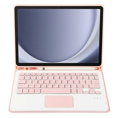Samsung Galaxy Tab A9+ X210/X215/X216 Leather Case | Wireless Keyboard with Touchpad & Pen Slot - Pink