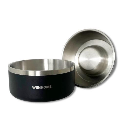 WENHOME Dual Purpose Bowl Set: 64 Oz Insulated Pet Bowl + Heavy Duty Slow Feeder
