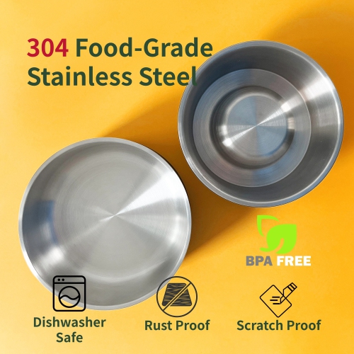 WENHOME Dual Purpose Bowl Set: 64 Oz Insulated Pet Bowl + Heavy Duty Slow Feeder