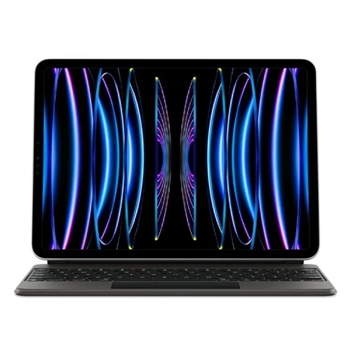 iPad Air 13 / Pro 12.9 (2018-2022) Leather Case with Keyboard | Floating Design - Black