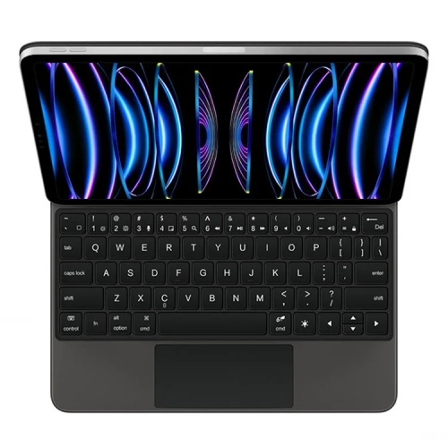 iPad Air 13 / Pro 12.9 (2018-2022) Leather Case with Keyboard | Floating Design - Black