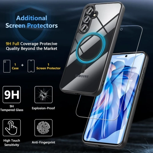 Samsung A35 5G Case | Magnetic Shockproof Military Grade Drop Protection with Screen Protector