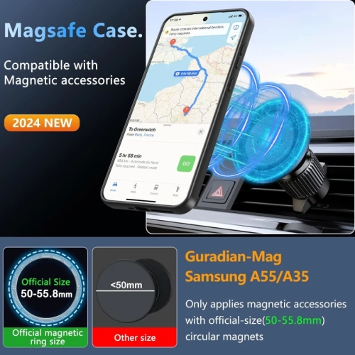 Samsung A35 5G Case | Magnetic Shockproof Military Grade Drop Protection with Screen Protector