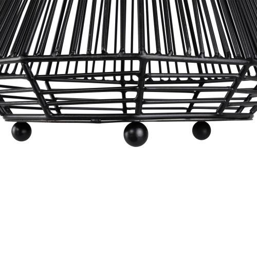 Medium Iron Geometric Hurricane Candle Lantern - 8.25" - Black