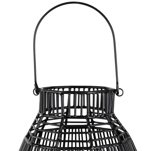 Medium Iron Geometric Hurricane Candle Lantern - 8.25" - Black