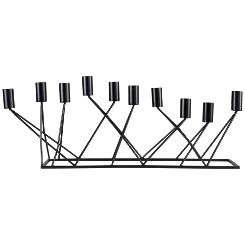 Modern 10 Taper Candle Holder Candelabra - 22.5" - Black