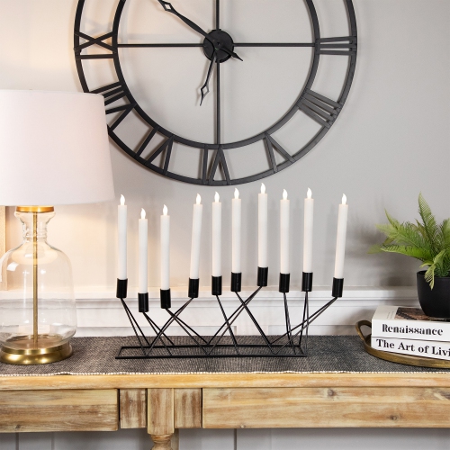 Modern 10 Taper Candle Holder Candelabra - 22.5" - Black