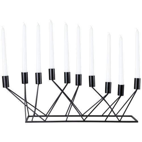 Modern 10 Taper Candle Holder Candelabra - 22.5" - Black