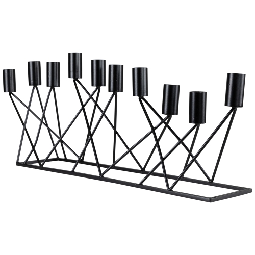 Modern 10 Taper Candle Holder Candelabra - 22.5" - Black