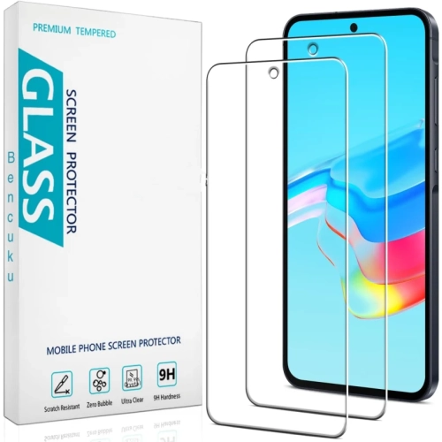 (Paquet de 2) Protecteur d'écran en verre trempé pour Galaxy A35 5G et A55 5G de Samsung | antirayure, sans bulles