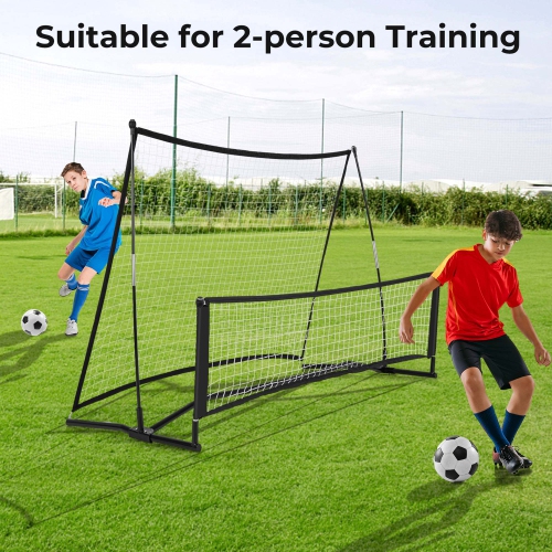 Costway 2-in-1 Portable Soccer Trainer with Carrying Bag to Enhance Soccer Passing Skill