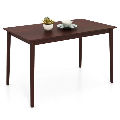 GYMAX  48" Rectangular Dining Table for 4 W/ Rubber Wood Legs Mid Century Modern