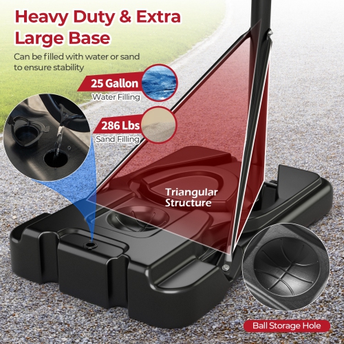 Goplus Portable Basketball Hoop 7.5-10FT Adjustable Basketball Goal System