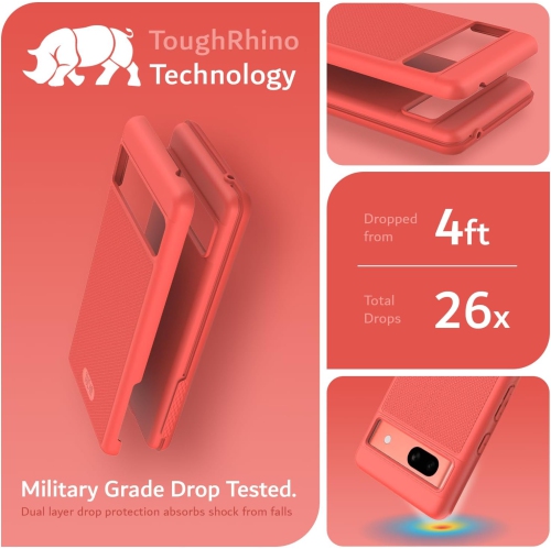 TUDIA MergeGrip Google Pixel 7a Case Military Grade - Coral