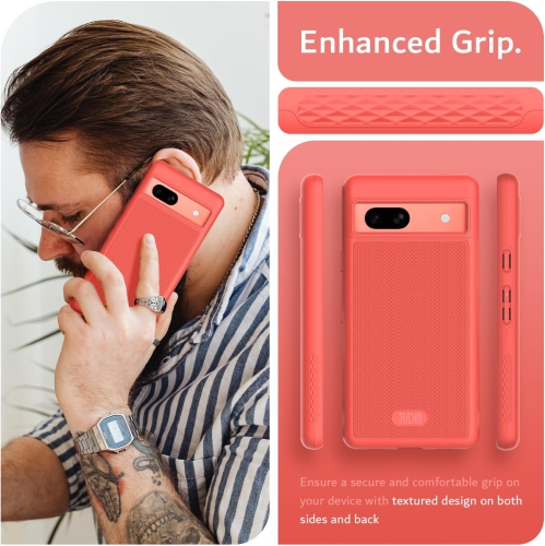 TUDIA MergeGrip Google Pixel 7a Case Military Grade - Coral