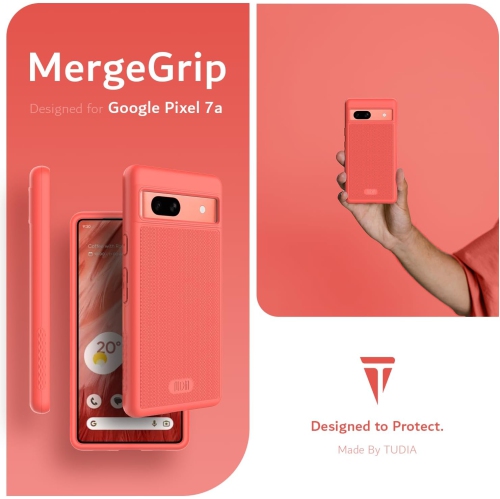 TUDIA MergeGrip Google Pixel 7a Case Military Grade - Coral