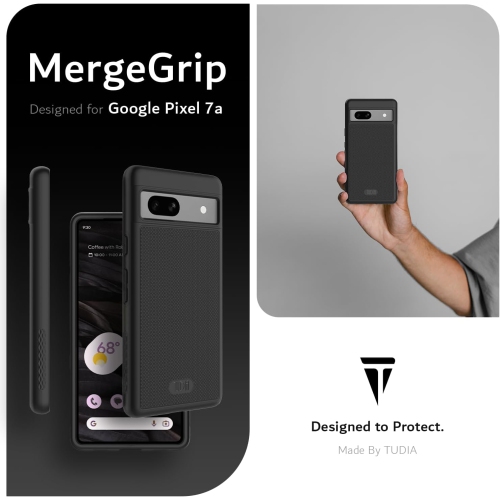 TUDIA MergeGrip Google Pixel 7a Case Military Grade - Matte Black