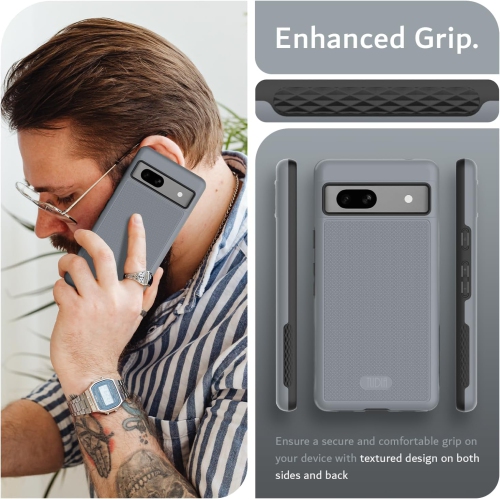 TUDIA MergeGrip Google Pixel 7a Case Military Grade - Gray