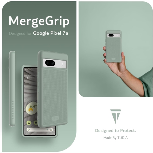 TUDIA MergeGrip Google Pixel 7a Case Military Grade - Green Lily