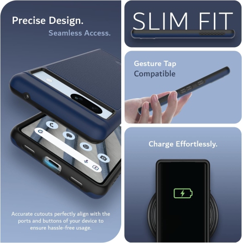 Étui MergeGrip de TUDIA pour Pixel 7a de Google de qualité militaire - Indigo