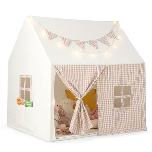 Tente de jeu de Honeyjoy Kids, grande maisonnette avec tapis rembourré, 2 lumières d'étoiles Windows respirantes