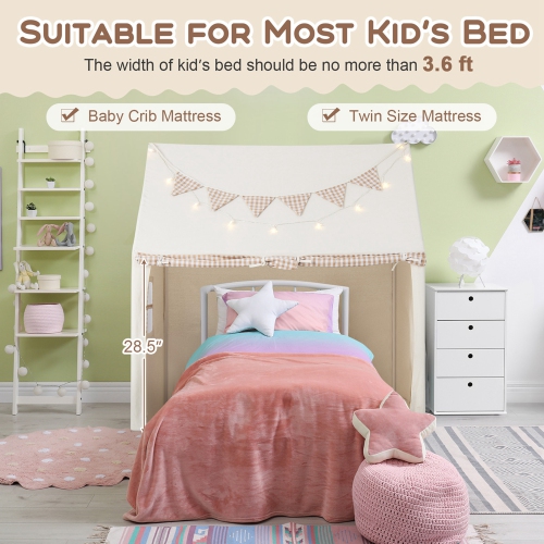 Tente de jeu de Honeyjoy Kids, grande maisonnette avec tapis rembourré, 2 lumières d'étoiles Windows respirantes