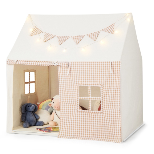 Tente de jeu de Honeyjoy Kids, grande maisonnette avec tapis rembourré, 2 lumières d'étoiles Windows respirantes