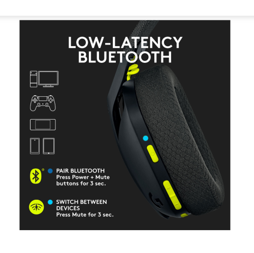 Refurbished- Logitech G435 LIGHTSPEED Bluetooth Wireless Gaming Headset for PC/PS5/PS4/Switch - Black