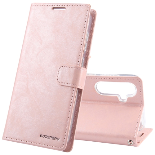 TopSave Goospery BLUEMOON Card Slot w/Magnetic Clip Leather Folio Wallet Flip For Samsung Galaxy A35 5G 6.6", Rose Gold