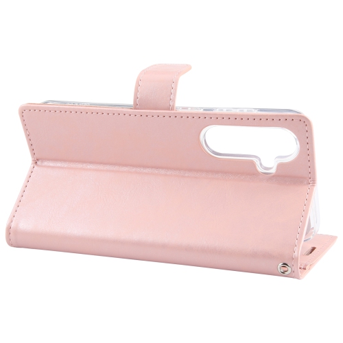 TopSave Goospery BLUEMOON Card Slot w/Magnetic Clip Leather Folio Wallet Flip For Samsung Galaxy A35 5G 6.6", Rose Gold