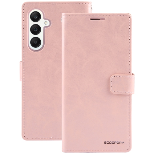 TopSave Goospery BLUEMOON Card Slot w/Magnetic Clip Leather Folio Wallet Flip For Samsung Galaxy A35 5G 6.6", Rose Gold