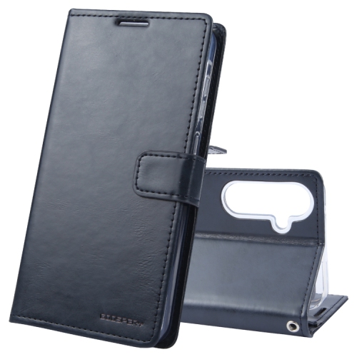 TopSave Goospery BLUEMOON Card Slot w/Magnetic Clip Leather Folio Wallet Flip For Samsung Galaxy A35 5G 6.6", Navy Blue
