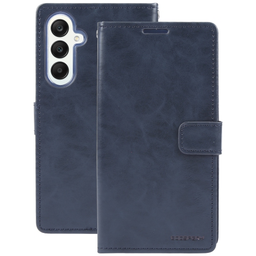 TopSave Goospery BLUEMOON Card Slot w/Magnetic Clip Leather Folio Wallet Flip For Samsung Galaxy A35 5G 6.6", Navy Blue