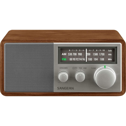 SANGEAN  Sg-116 Retro Wooden Cabinet Radio, Walnut-Silver