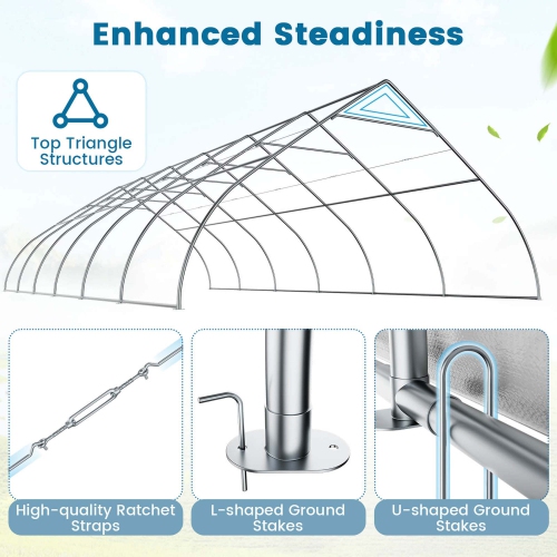 Costway 20'X40' Peach Shaped Party Tent Heavy-duty Wedding Canopy with Zipper Doors