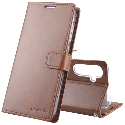 TopSave Goospery BLUEMOON Card Slot w/Magnetic Clip Leather Folio Wallet Flip For Samsung Galaxy A35 5G 6.6", Brown