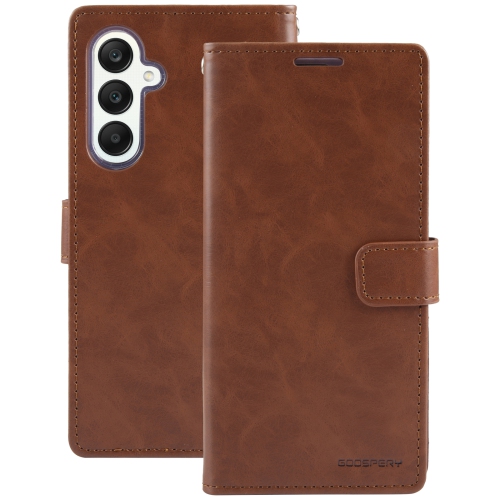 TopSave Goospery BLUEMOON Card Slot w/Magnetic Clip Leather Folio Wallet Flip For Samsung Galaxy A35 5G 6.6", Brown