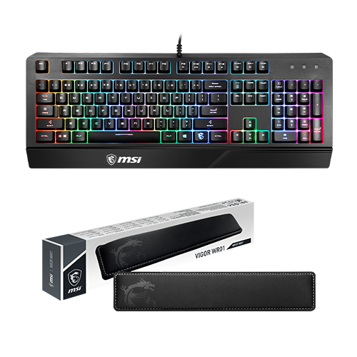 MSI Gaming peripherals Bundle VIGOR GK20 US + VIGOR WR01 Wrist Rest