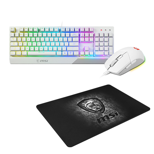 MSI  Gaming Peripherals Bundle Vigor Gk30 Combo Us + Agility Gd20 In White