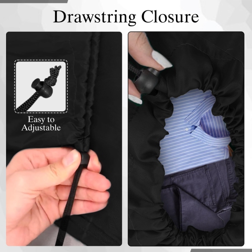 Canadian Linen Nylon Laundry Bags, XL 30"x40", 2 Pack, Drawstring Clothes Organizer Waterproof Fabric Durable Storage Bag Hamper, Grey + Blue