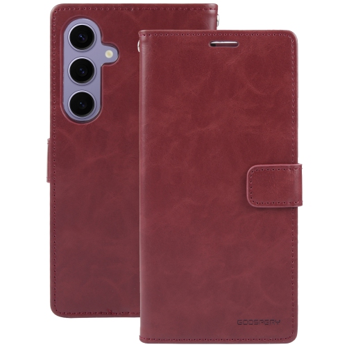 TopSave Goospery BLUEMOON Card Slot w/Magnetic Clip Leather Folio Wallet Flip For Samsung Galaxy A35 5G 6.6", Burgundy