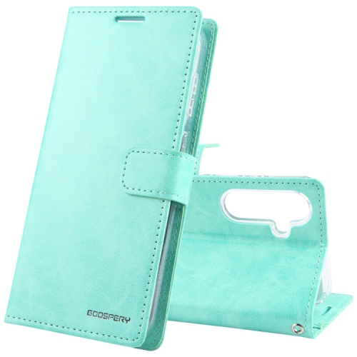 TopSave Goospery BLUEMOON Card Slot w/Magnetic Clip Leather Folio Wallet Flip For Samsung Galaxy A35 5G 6.6", Teal/Mint