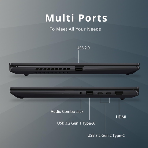 ASUS VivoBook S 15 Slim 15.6" FHD Laptop, AMD Ryzen 7 5800H, 512GB SSD, 8GB RAM, AMD Radeon Graphics, Windows 11 Home, Indie Black, 32GB Hotface USB
