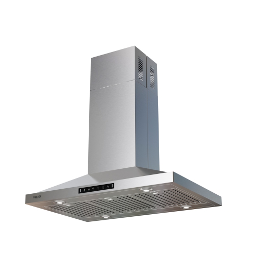 Hotte d'îlot convertible en acier inoxydable de 380 pi3/min 36&nbsp;po de VIKIO avec filtre au charbon