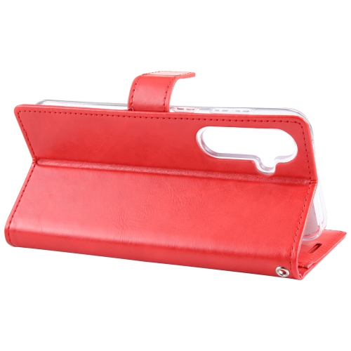 TopSave Goospery BLUEMOON Card Slot w/Magnetic Clip Leather Folio Wallet Flip For Samsung Galaxy A35 5G 6.6", Red
