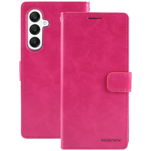 TopSave Goospery BLUEMOON Card Slot w/Magnetic Clip Leather Folio Wallet Flip For Samsung Galaxy A35 5G 6.6", Hot Pink