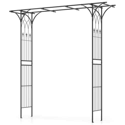 Costway 81" Metal Garden Arbor Garden Arch Trellis Wedding Arch Decoration Black