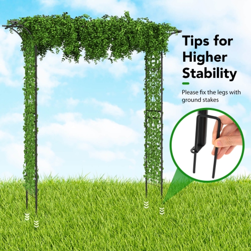 Costway 81" Metal Garden Arbor Garden Arch Trellis Wedding Arch Decoration Black