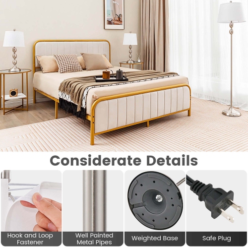 Costway 3 Pack Lamp Set Table & Floor Lamp with Weighted Base & Eye-Protecting Lamp Shade