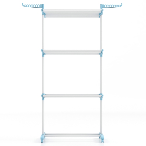 Costway 3-tier Folding Clothes Drying Rack with Rotatable Side Wings & Collapsible Shelves